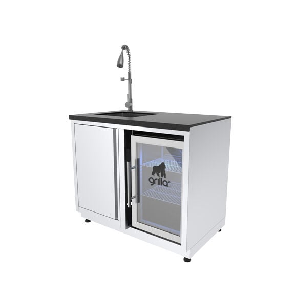 Grilla Sink and Refrigerator Outdoor Kitchen Combo