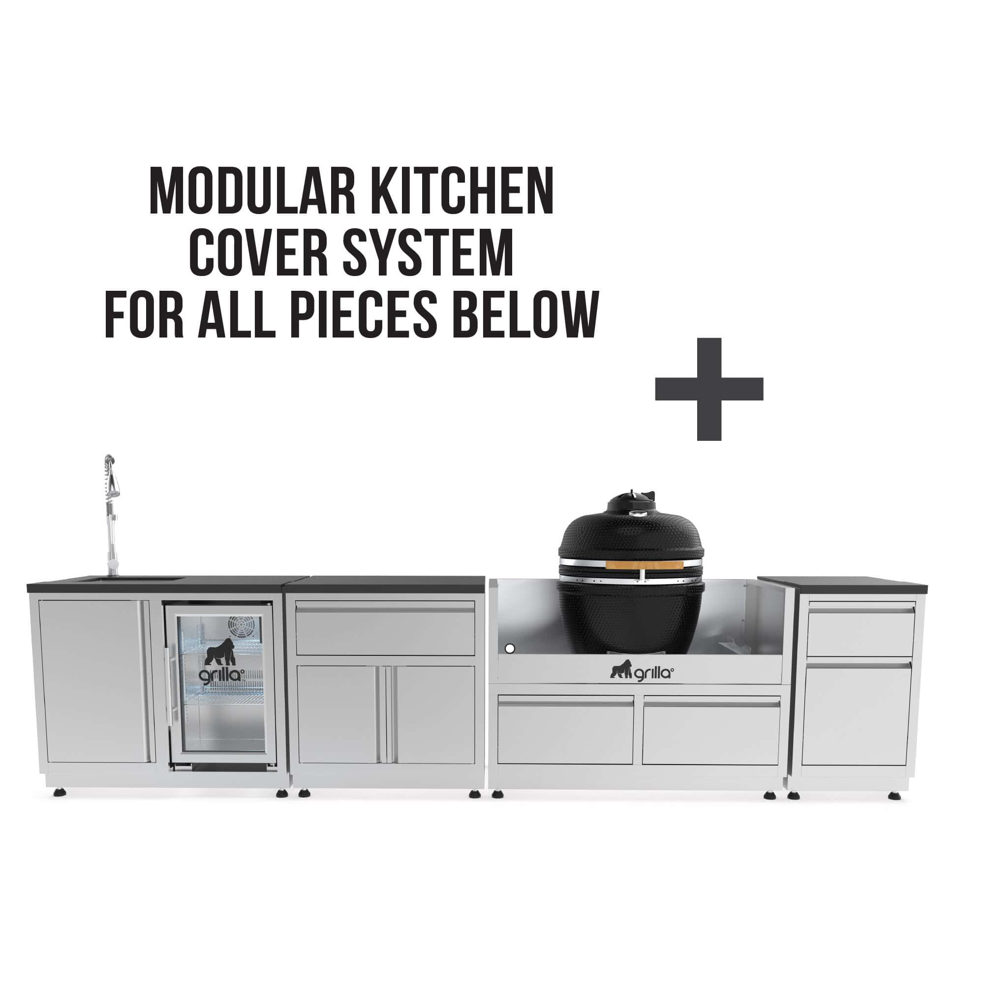 4-Piece Outdoor Kitchen with Kong and Cover