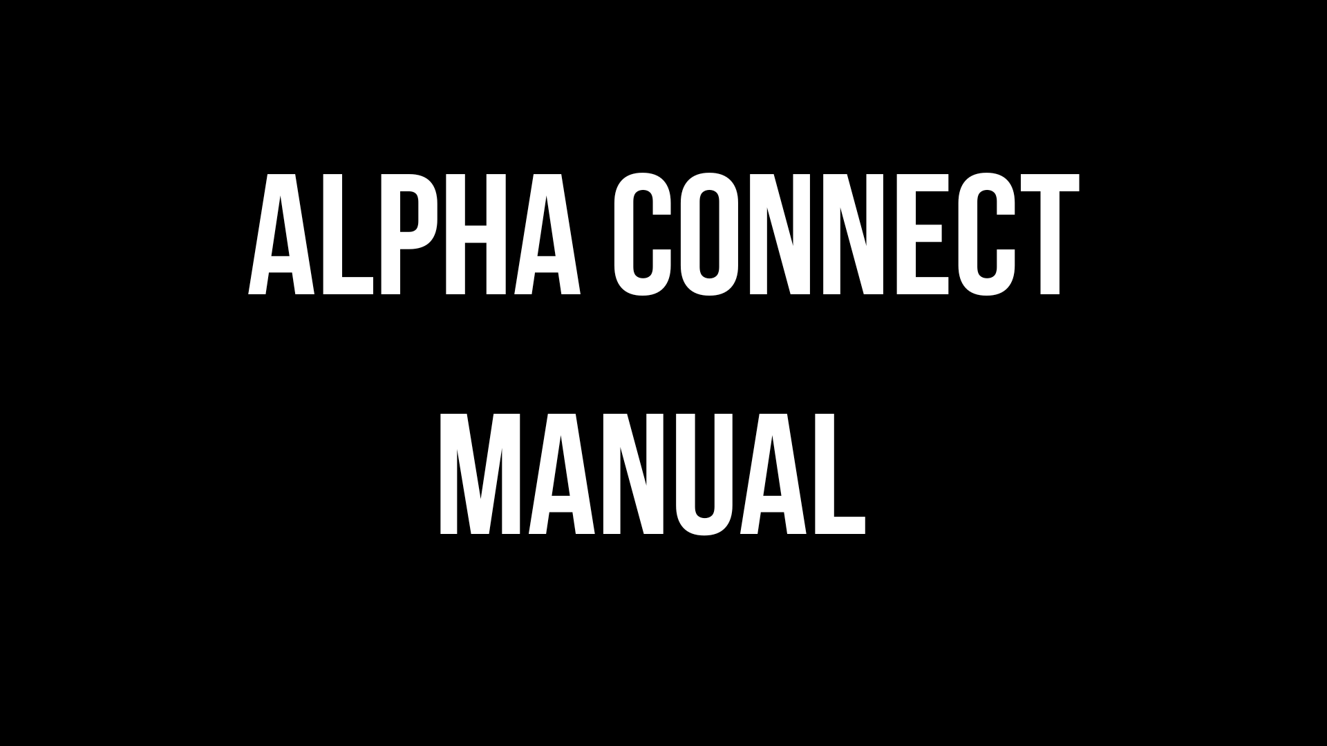 Alpha Connect Manual