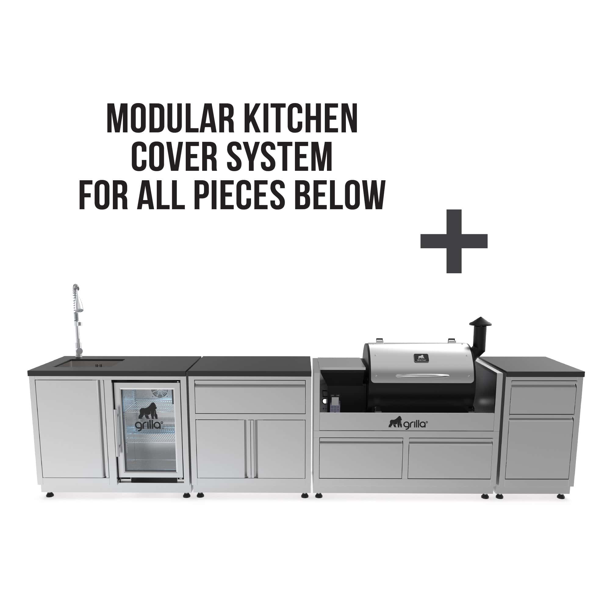 4-Piece Outdoor Kitchen with Silverbac 1.0 and Cover