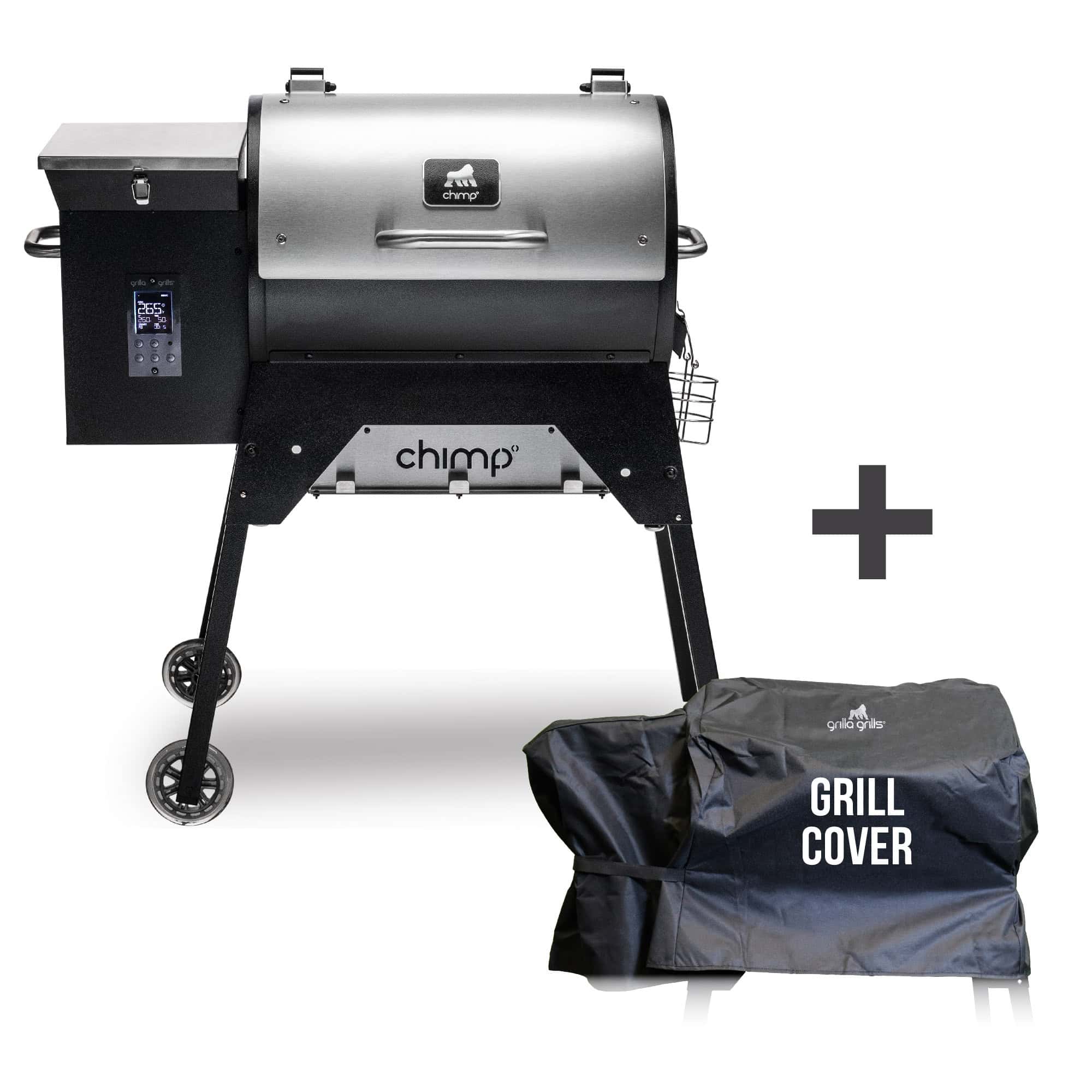 Chimp Tailgater WiFi Wood Pellet Grill + Cover Bundle