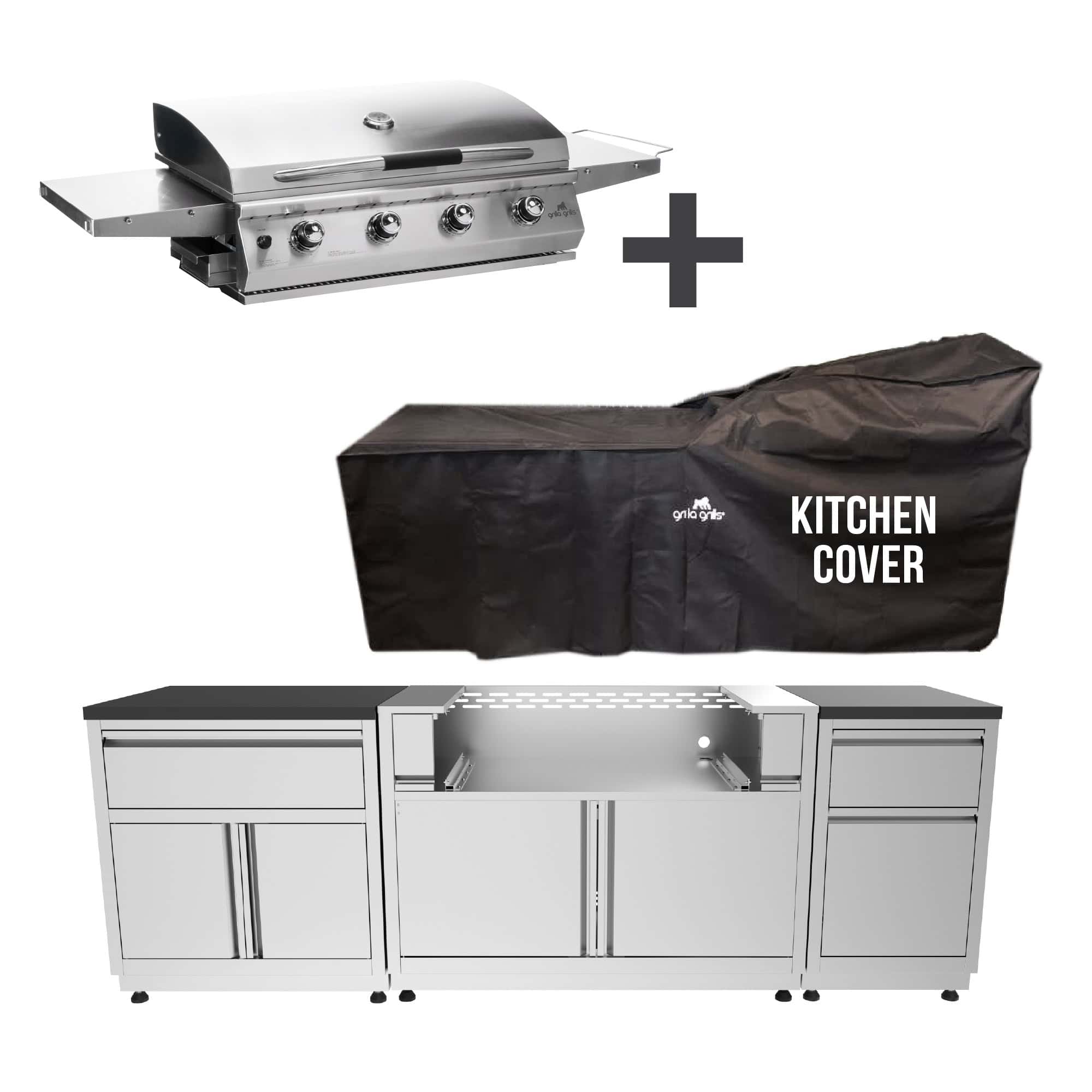 3-Piece Outdoor Kitchen with Primate and Cover