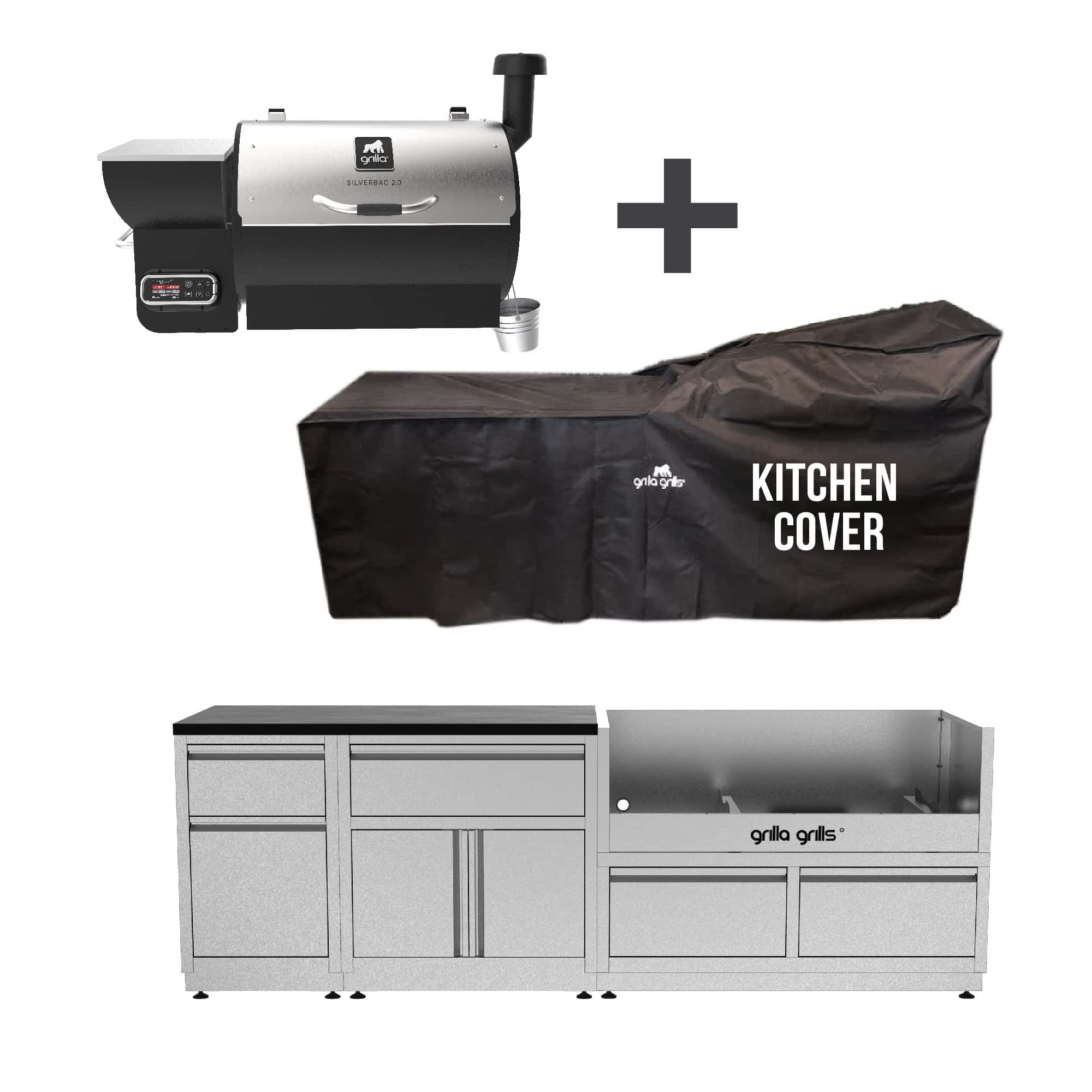 3-Piece Outdoor Kitchen with Silverbac 2.0 and Cover