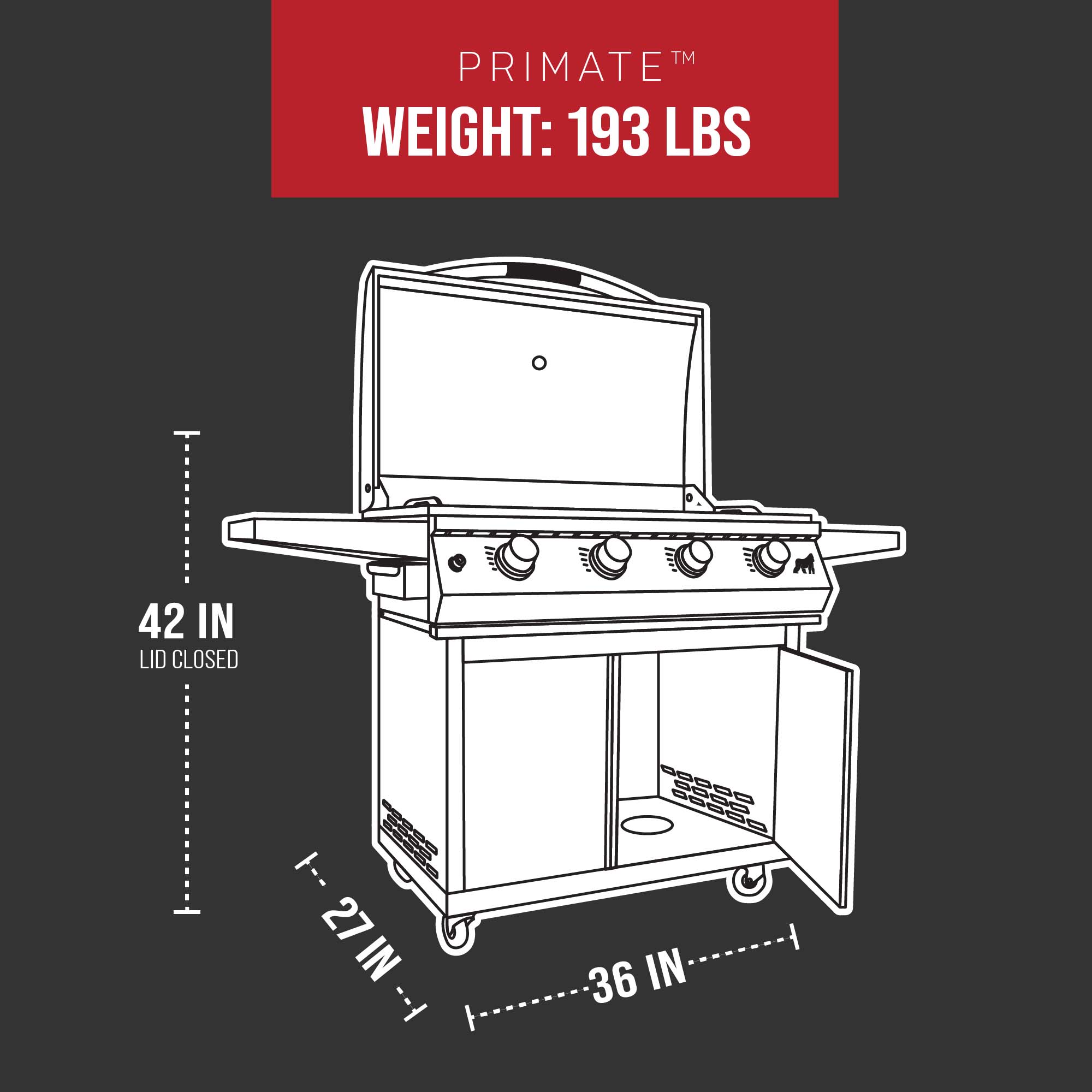 Features 1 - Primate Gas Grill and Griddle