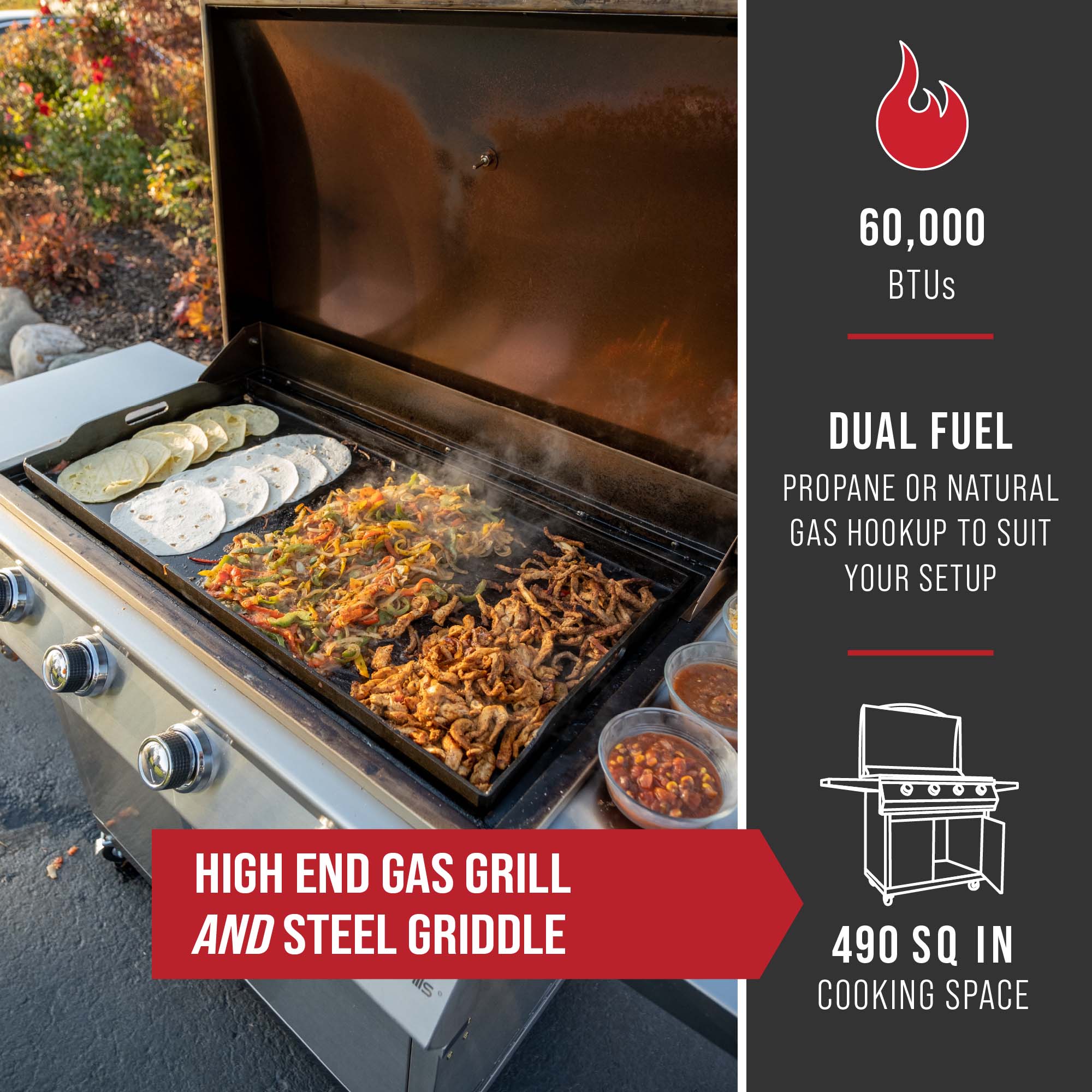 Features 2 - Primate Gas Grill and Griddle