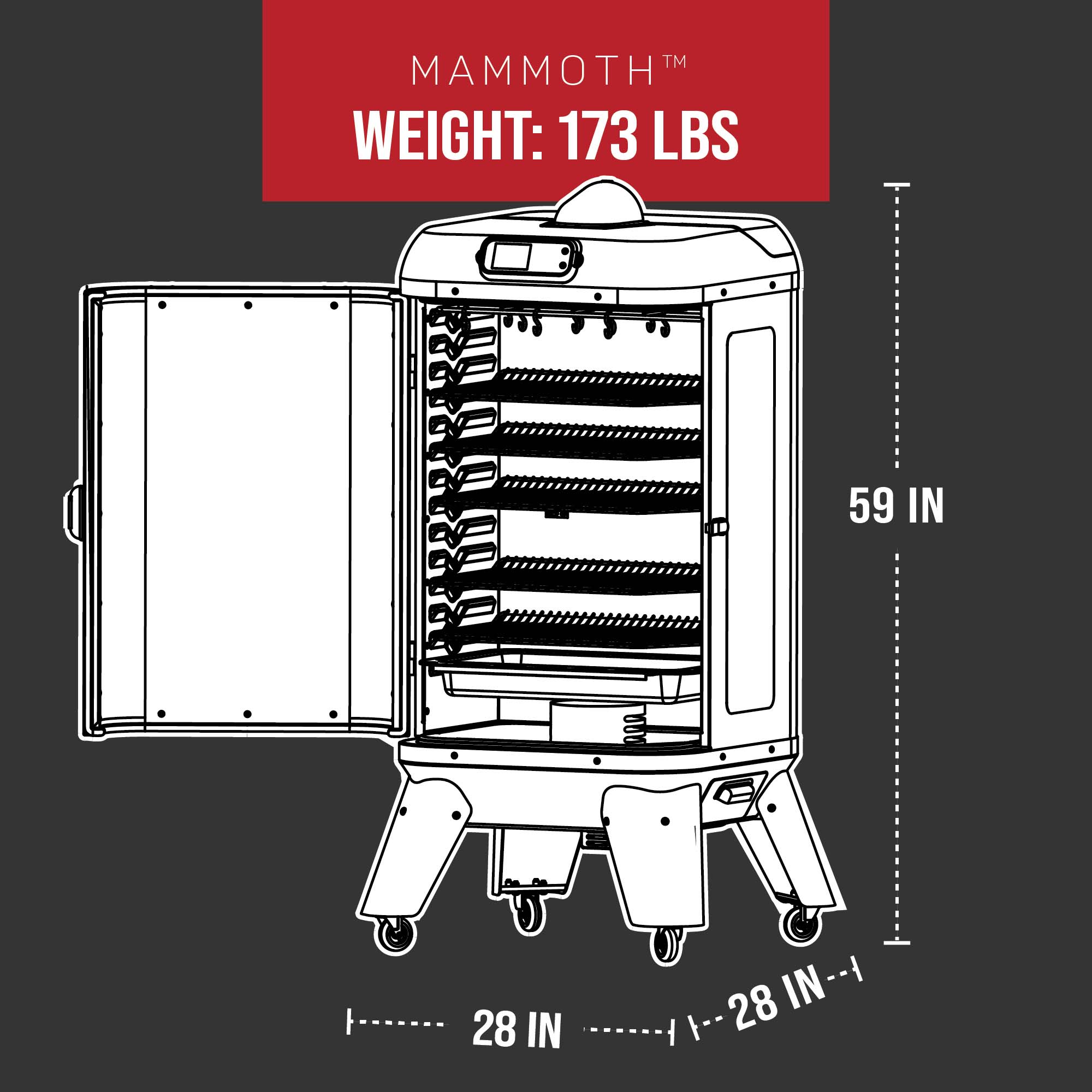 Features 1 - Mammoth Vertical Pellet Smoker