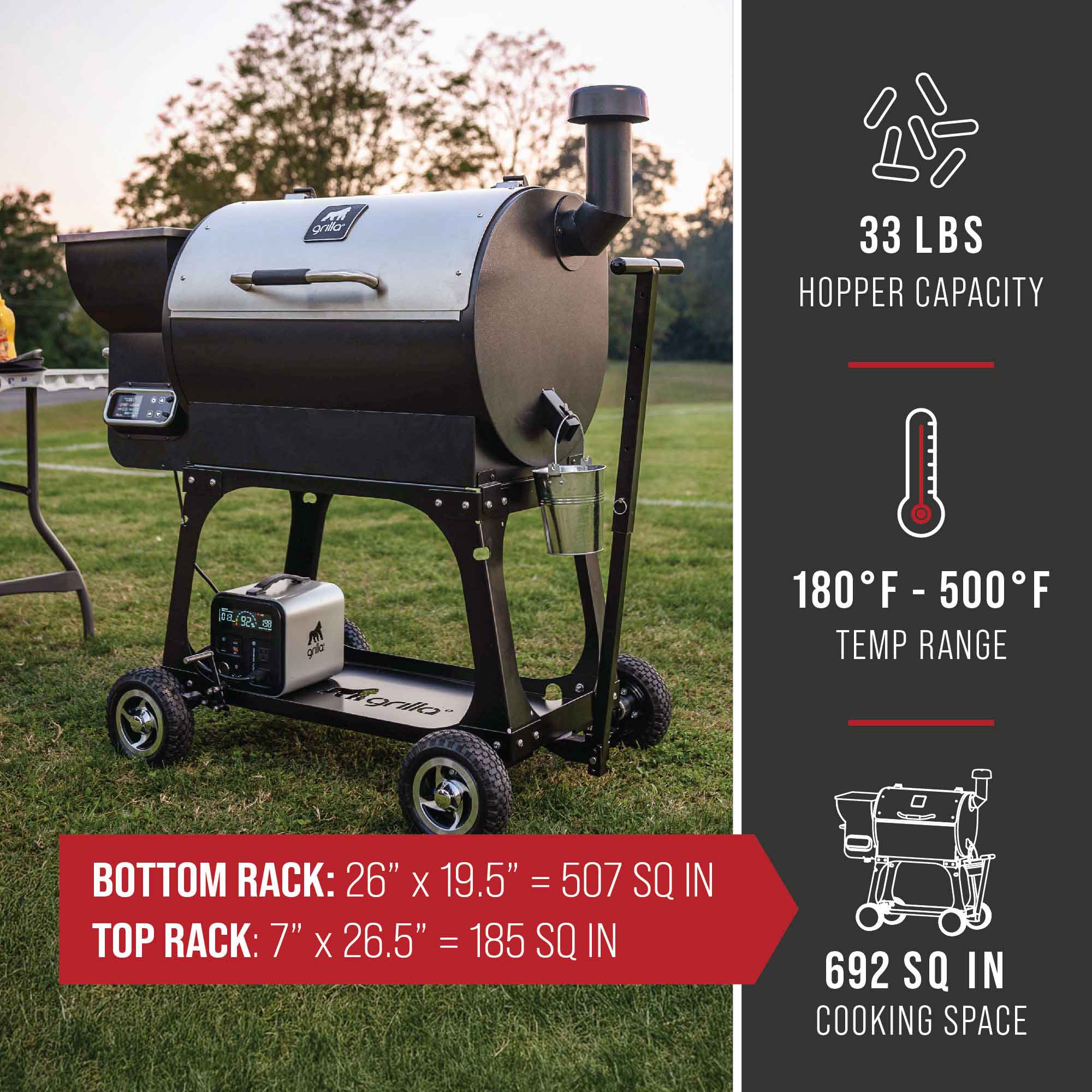 Features 2 - Silverbac® 2.0 Wood Pellet Grill with All-Terrain Cart
