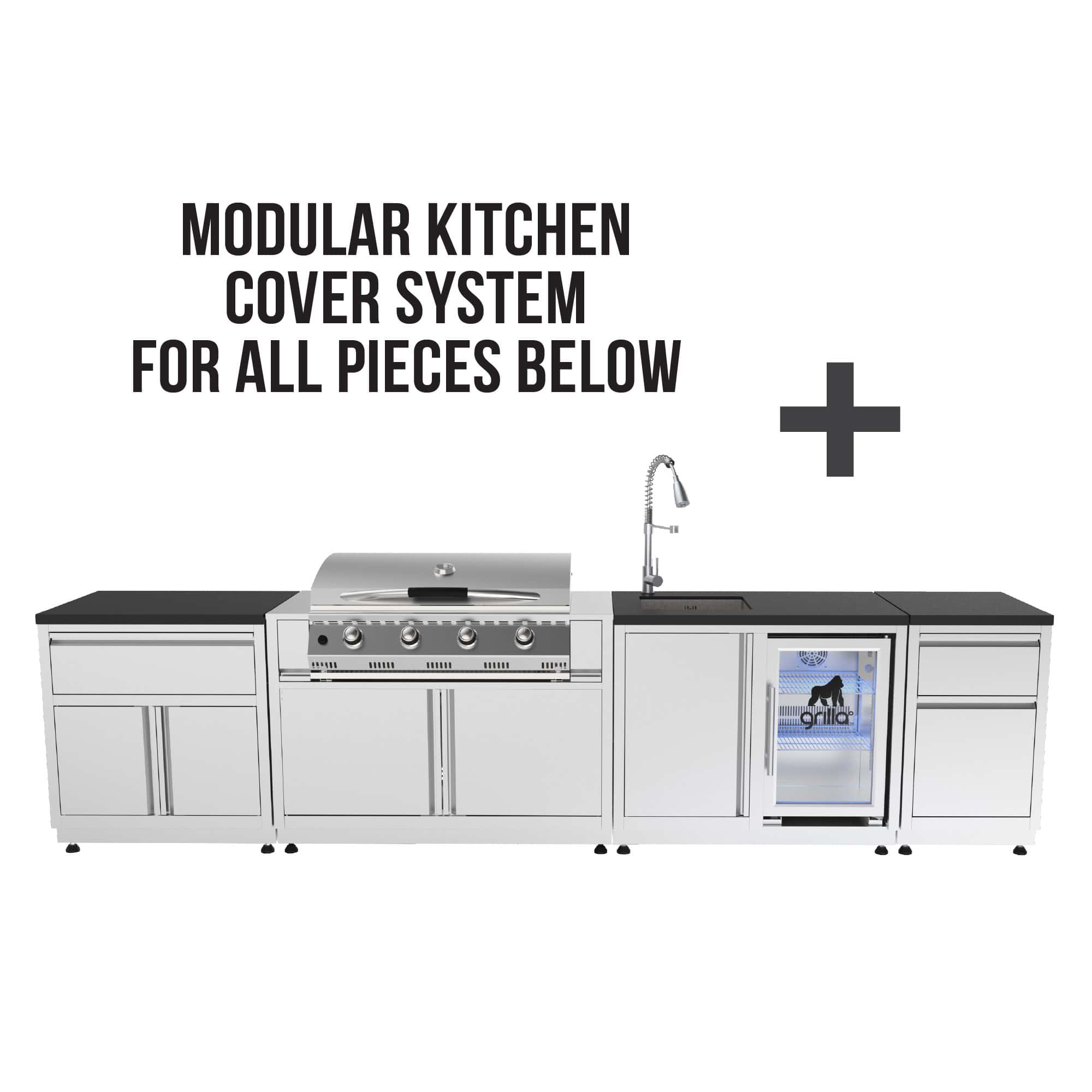 4-Piece Outdoor Kitchen with Primate and Cover